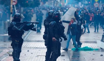 El grupo Esmad durante las protestas sociales. 