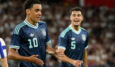 Jamal Musiala celebrando el 4-0 