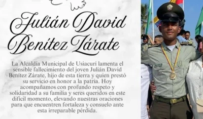 Patrullero Julián David Benítez Zárate.