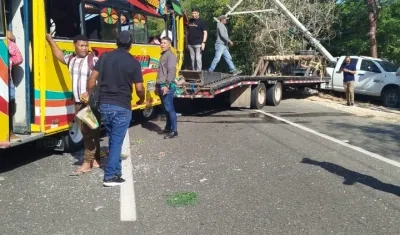 Aspecto del accidente ocurrido en la mañana de este martes. 
