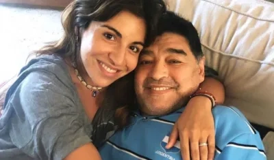 Gianinna Maradona y Diego Armando Maradona.