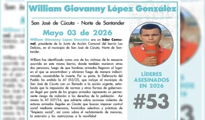 William Giovanny López González, una de las víctimas.