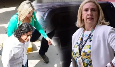 El exdiputado Nicolás Petro y la fiscal Lucy Laborde. 