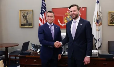 El presidente de Ecuador, Daniel Noboa, junto a JD Vance, vicepresidente de Estados Unidos.