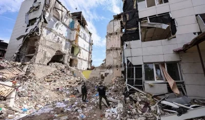 Los daños en Kiev por el bombardeo.