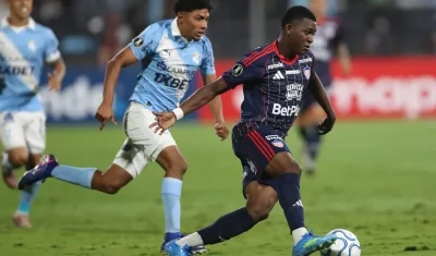 Joel Canchimbo durante el partido contra Sporting Cristal, en Lima. 