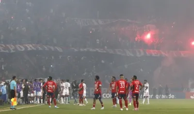 Los desmanes en el Atanasio Girardot en el partido DIM vs. Flamengo.
