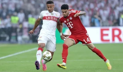 Luis Díaz en una de las jugadas contra Stuttgart.