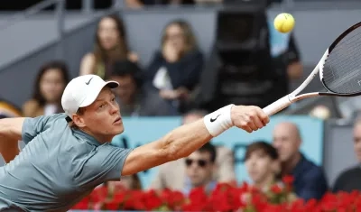 El italiano Jannick Sinner durante su partido contra Alexander Zverev.
