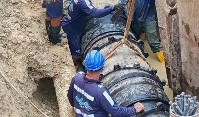Operarios de Triple A en trabajos de mantenimiento. 