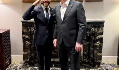 El Presidente electo Abelardo De La Espriella y el ministro de Exteriores israelí, Gideon Saar.