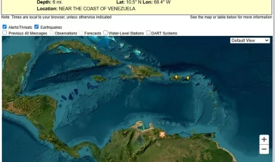 Alerta de tsunami para parte del Caribe. 
