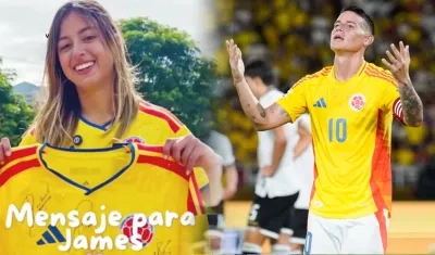 Antonella Petro y James Rodríguez.