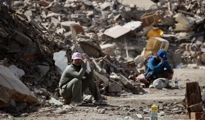 Aspecto de los daños por los terremotos en La Guaira