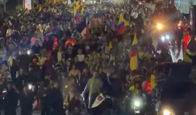 Imagen de la protesta en Bogotá.