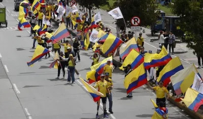 Simpatizantes de Abelardo De la Espriella durante la manifestación. 