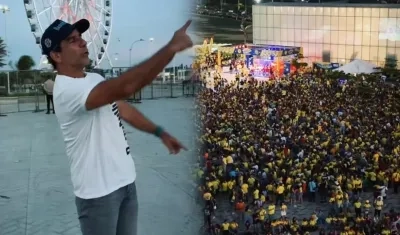 El Alcalde Alex Char y el Fan Zone del Malecón.