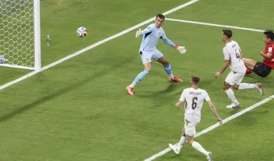 Momento del gol del triunfo de Corea del Sur.