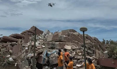 Escombros y labores de rescate