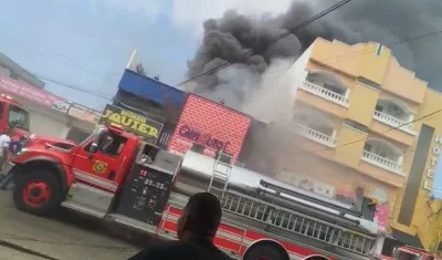 Incendio en el centro de Barranquilla.