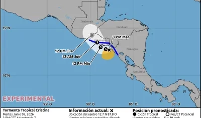 La zona costera de El Salvador será "la más afectada" por la tormenta tropical Cristina
