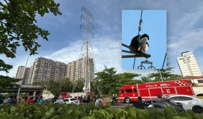 Lugar en donde se encuentra el hombre en lo alto de la torre de energía