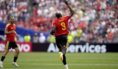 La celebración de Lukaku.