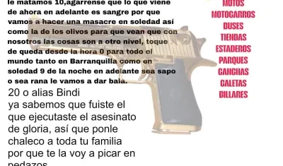 Panfleto que circula en redes sociales. 