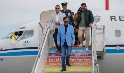El Presidente Gustavo Petro a su llegada a Roma. 