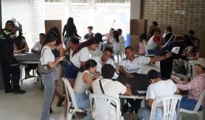 Puesto de votación en La Pradera