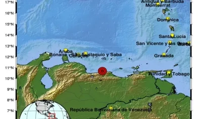 Epicentro del nuevo sismo reportado este lunes. 