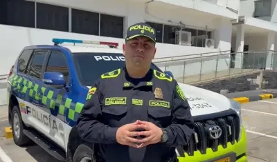Teniente Coronel Rodrigo Manrique, comandante operativo de la Policía Metropolitana de Barranquilla.
