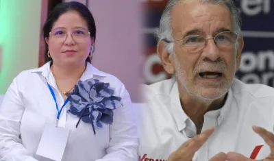 Alcira Sandoval, alcaldesa de Soledad, y Eduardo Verano, gobernador del Atlántico. 