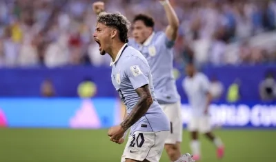Maximiliano Araújo, autor del gol del empate de Uruguay con Arabia Saudí.