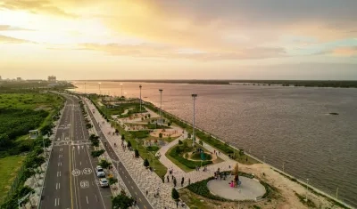 Panorámica del Malecón del Río, en Barranquilla. 