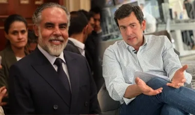 (Izq. a Der.) Armando Benedetti y Rodrigo Lara. 