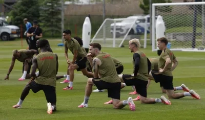 Jugadores de Canadá durante un entrenamiento 