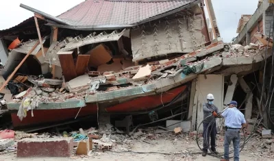 Una zona afectada por los terremotos del pasado miércoles.