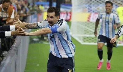 Lionel Messi en la celebración de su segundo gol ante Austria. 