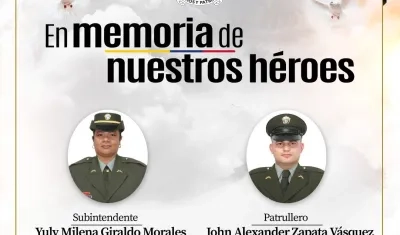 Policías asesinados en Medellín.