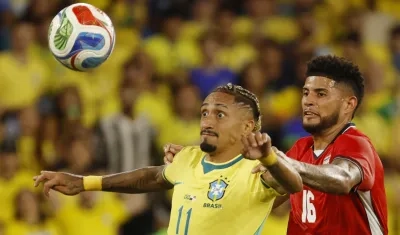 Raphinha durante el partido amistoso contra Panamá.