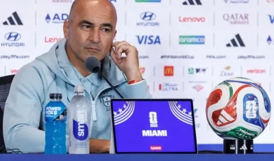 El español Roberto Martínez, técnico de Portugal, en rueda de prensa.