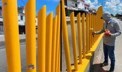 Reparaciones de los daños al cerramiento perimetral de la estación. 