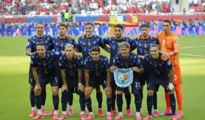 Formación de Uruguay que empezó el partido contra España. 