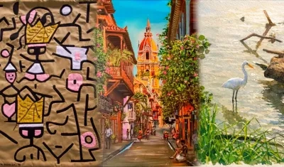 Obras de Clara valencia, Jairo Watts y Angelica Angulo. 