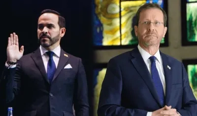 Abelardo De La Espriella y el presidente del Estado israelí, Isaac Herzog.
