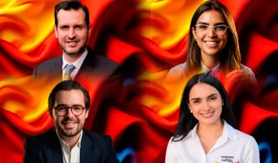 Arriba de derecha a izquierda Carlos Ríos y Valerie Lafaurie. Abajo: Nicolás Gómez y María Fernanda Sandoval.