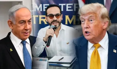 Benjamin Netanyahu, el presidente electo Abelardo De La Espriella, y Donald Trump.