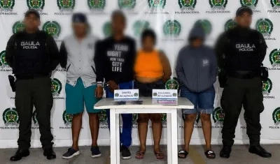 Cuatro de los capturados por el Gaula. 