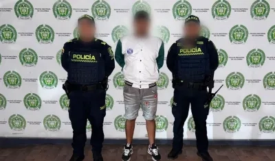 Dilan Aldemar Jiménez Navas, capturado por la Policía. 